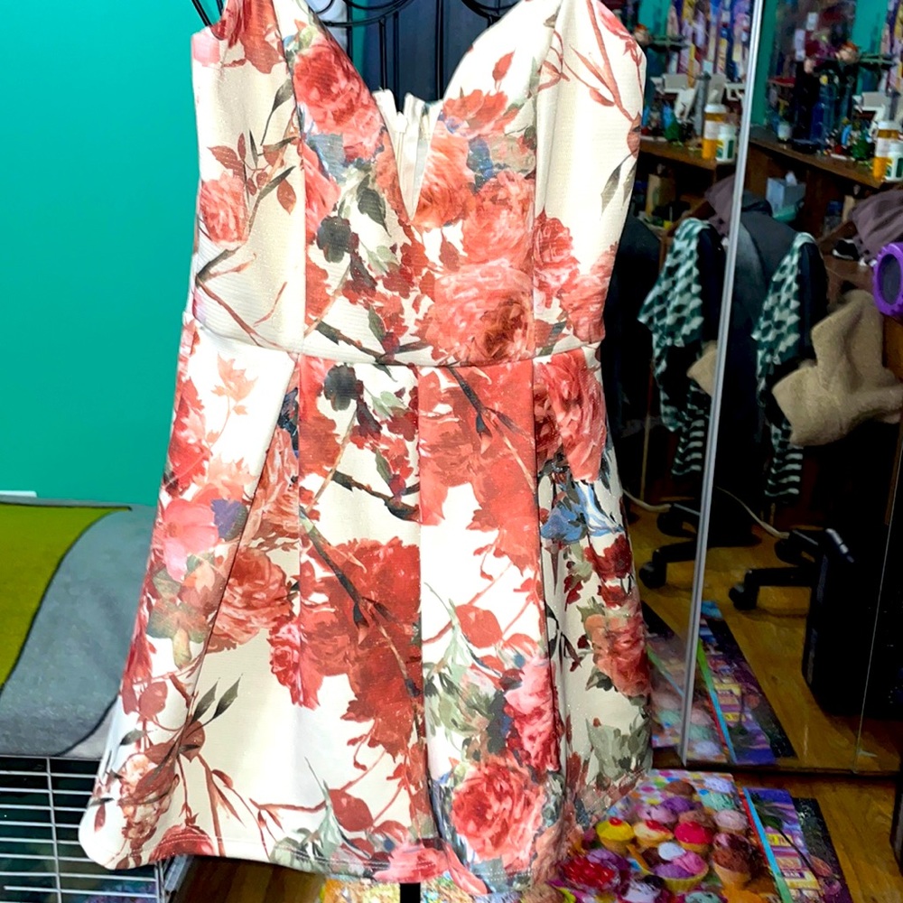 Flowered romper.